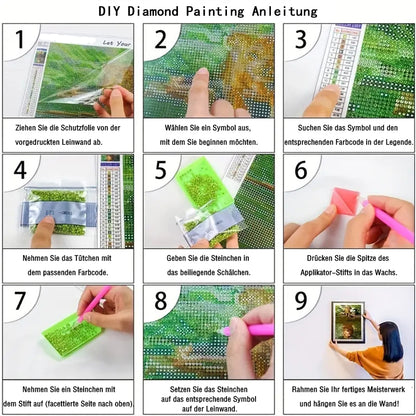 Abstrakter Kolibri - Diamond Painting