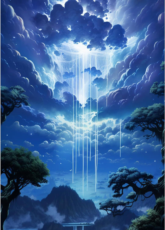 Lichtregen aus den Wolken - Diamond Painting