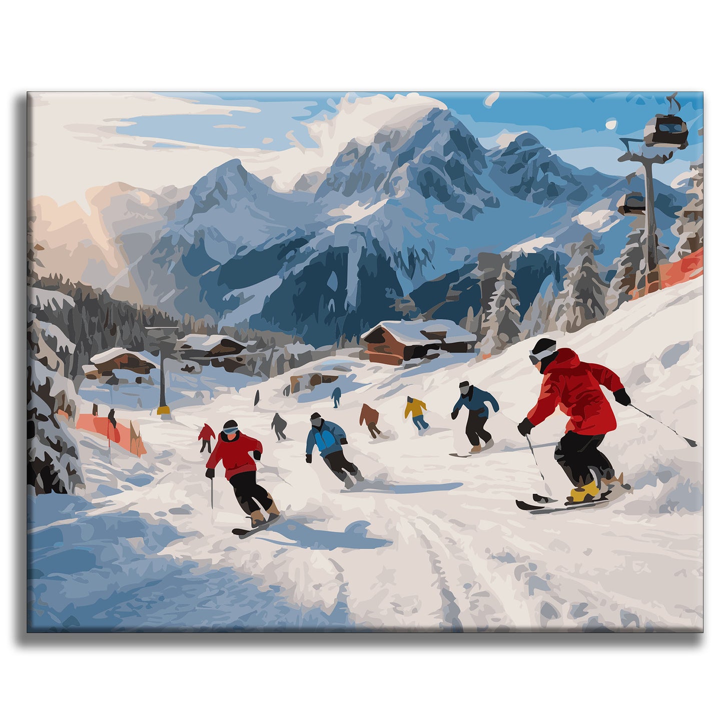 Ski - Freude im Schnee - Malen nach Zahlen