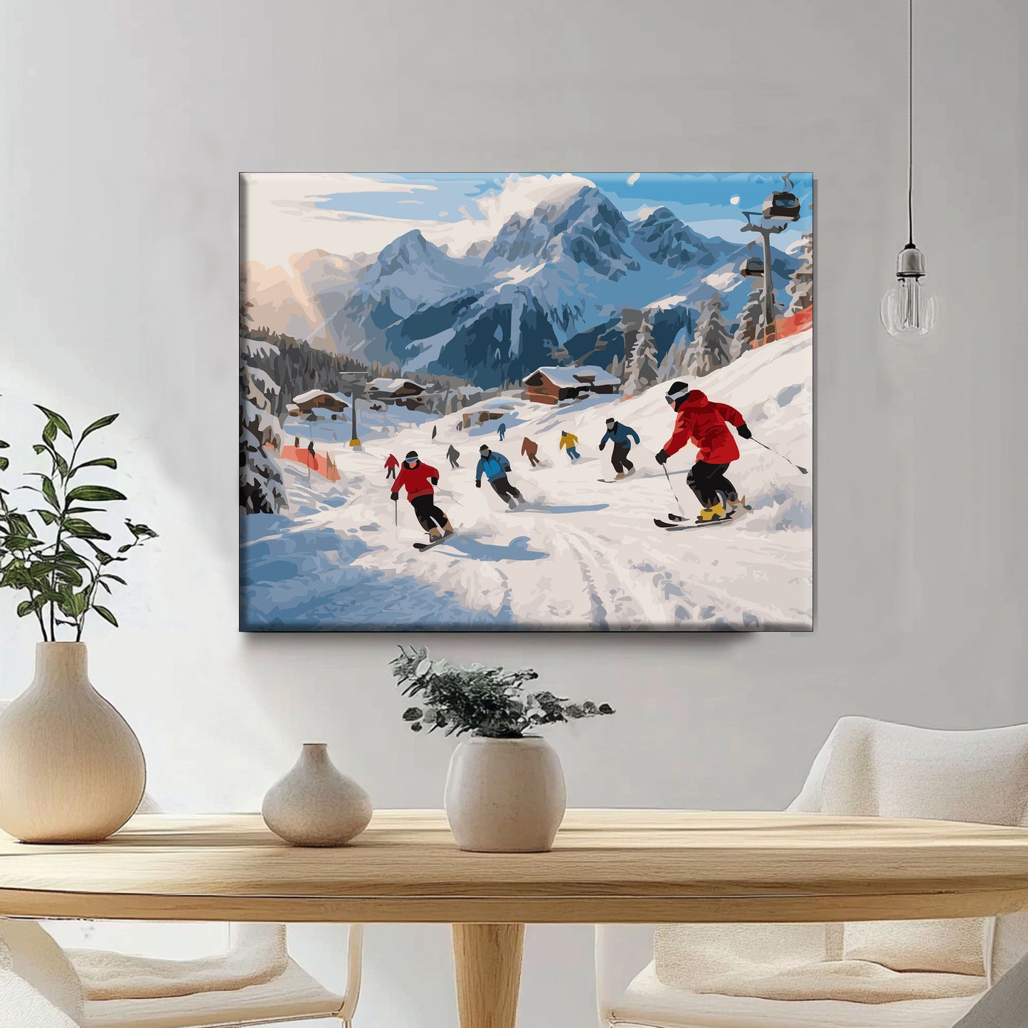 Ski - Freude im Schnee - Malen nach Zahlen