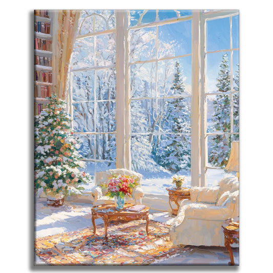 Weihnachtliche Sitzecke - Malen nach Zahlen